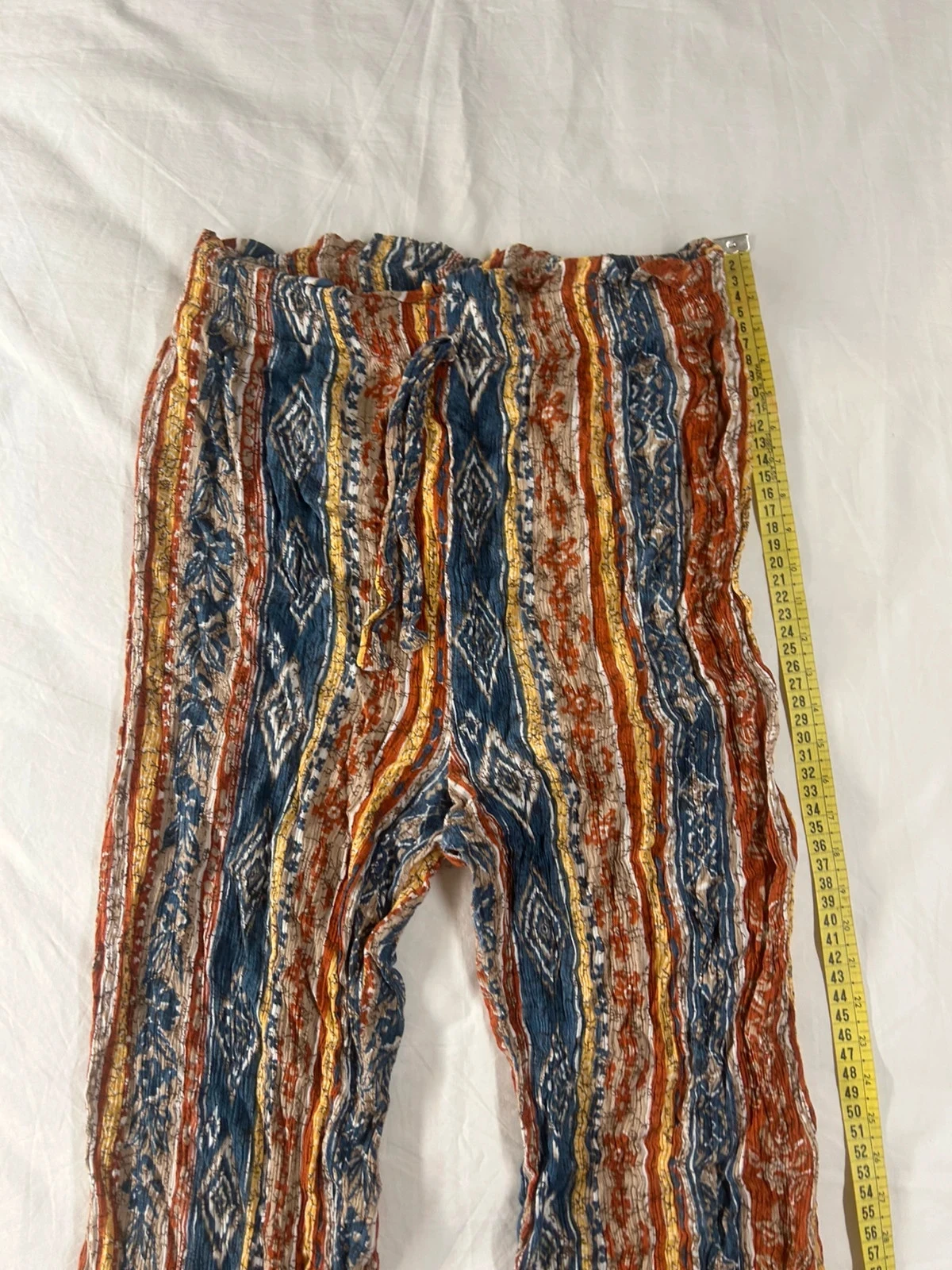 Multicolor street games lady line vintage striped pants 100% viscose size 38 – photo 2